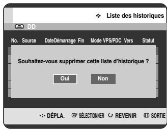 SAMSUNG DVD-HR720P - Effacer la Liste des historiques - 2