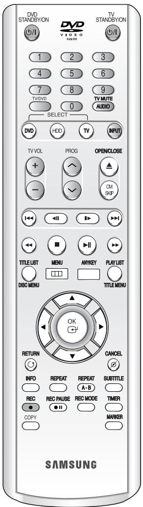 SAMSUNG DVD-HR720P - Réglage de la télécommande - 1