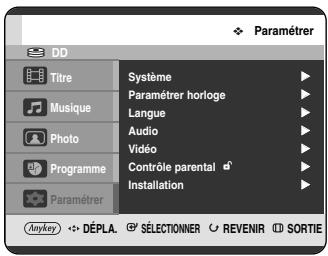 SAMSUNG DVD-HR720P - Navigation dans les menus à l'écran - 1