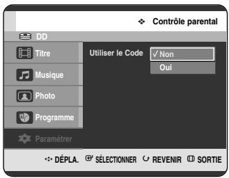 SAMSUNG DVD-HR720P - Configuration du contrôle parental - 5