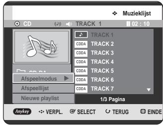 Muzieklijst CD (2) TRACK 1 02 : 10 TRACK 1 C0DA TRACK 2 C0DA TRACK 3 C0DA TRACK 4 C0DA TRACK 5 C0DA TRACK 6 C0DA TRACK 7 1/3 Pagina Anykey VERPL SELECT TERUG EINDE
