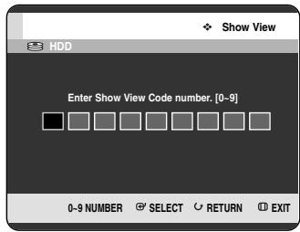Show View Enter Show View Code number. [0-9] 0-9 NUMBER SELECT RETURN EXIT