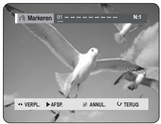 Markeren 01 N:1 VERPL. AFSP. ANNUL. TERUG