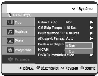 SAMSUNG DVD-HR720P - Création automatique des chapitres - 5