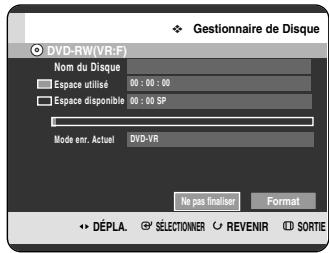 SAMSUNG DVD-HR720P - Appuyez sur les boutons ▲▼ pour sélectionner Gestionnaire de Disque, puis appuyez sur le bouton OK ou ▶. - 1