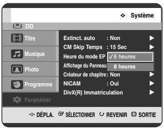 SAMSUNG DVD-HR720P - Réglage de l'Heure du mode EP - 3