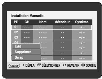 SAMSUNG DVD-HR720P - Préréglage des canaux avec la fonction de configuration manuelle - 4