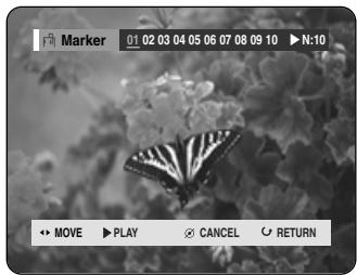 SAMSUNG DVD-HR720P - Press the MARKER button during playback. - 1