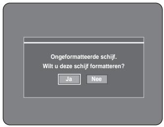 Ongeformatteerde schijf. Wilt u deze schijf formatteren? Ja Nee