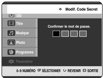 SAMSUNG DVD-HR720P - A propos du changement du code secret - 3