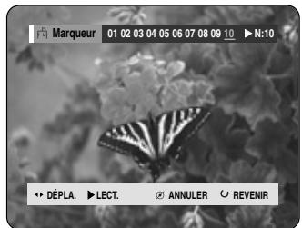 SAMSUNG DVD-HR720P - Appuyez sur les boutons ◀▶ pour sélectionner une scène marquée. Appuyez sur le bouton CANCEL pour supprimer la marque sélectionnée. - 1