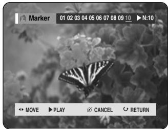 SAMSUNG DVD-HR720P - Press the ◀▶ buttons to select a marked scene. Press the CANCEL button to delete the selected mark. - 1