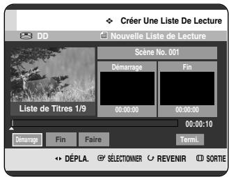 SAMSUNG DVD-HR720P - Appuyez sur les boutons ▲▼ pour sélectionner Nouvelle Liste de Lecture, puis appuyez sur le bouton OK ou ▶. L'écran Créer Une Liste De Lecture s'affiche. - 1