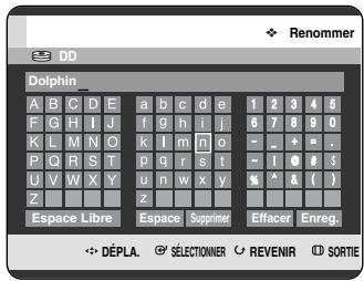 SAMSUNG DVD-HR720P - Sélectionnez les caractères nécessaires à l'aide des boutons ▲▼ ◀▶, puis appuyez sur le bouton OK. - 1