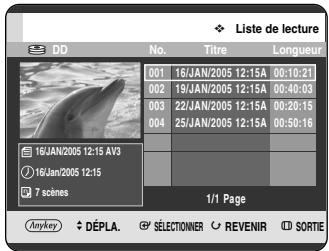 SAMSUNG DVD-HR720P - Appuyez sur le bouton PLAY LIST, appareil en mode Stop ou Lecture. - 1