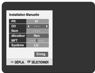 SAMSUNG DVD-HR720P - Préréglage des canaux avec la fonction de configuration manuelle - 5