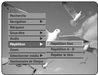 SAMSUNG DVD-HR720P - Appuyez sur les boutons ▲▼ pour sélectionner Répétition, puis appuyez sur le bouton OK ou ▶. - 1