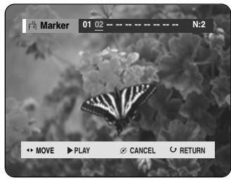 SAMSUNG DVD-HR720P - Press the ◀▶ buttons to select a marked scene. - 1