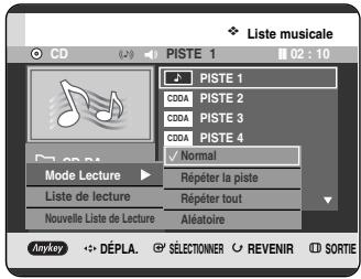SAMSUNG DVD-HR720P - Appuyez sur les boutons ▲▼ pour sélectionner Mode Lecture, puis appuyez sur OK ou le bouton ▶. - 1