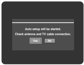 Auto setup will be started. Check antenna and TV cable connection. Yes No