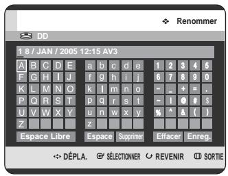 SAMSUNG DVD-HR725 - A l'aide des boutons △ ▽, sélectionnez le titre que vous souhaitez renommer parmi la liste de lecture, puis appuyez sur le bouton ANYKEY. le menu ANYKEY s'affiche : renommer, copier, supprimer, editor la liste de lecture, liste de titres, gestionnaire de disque - 2