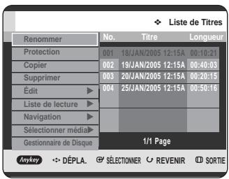 SAMSUNG DVD-HR725 - Utilisation du bouton MENU. - 1