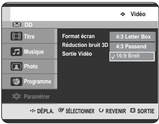 SAMSUNG DVD-HR725 - Configuration des options d'affichage vidéo - 3