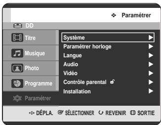 SAMSUNG DVD-HR725 - Configuration des options de langue - 1