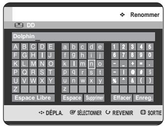 SAMSUNG DVD-HR725 - A l'aide des boutons △ ▽, sélectionnez le titre que vous souhaitez renommer parmi la liste de lecture, puis appuyez sur le bouton ANYKEY. le menu ANYKEY s'affiche : renommer, copier, supprimer, editor la liste de lecture, liste de titres, gestionnaire de disque - 3
