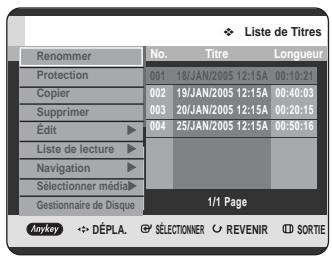 SAMSUNG DVD-HR725 - Utilisation du bouton MENU. - 1