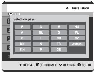 SAMSUNG DVD-HR725 - Appuyez sur le bouton OK, puis sur les boutons ▲▼▲▶ pour sélectionner votre pays. - 1