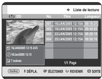 SAMSUNG DVD-HR725 - Utilisation du bouton PLAY LIST - 2