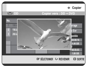 SAMSUNG DVD-HR725 - Prévisualisation d'un titre sélectionné dans la liste de copie - 2