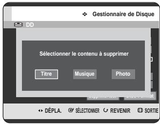 SAMSUNG DVD-HR725 - Appuyez sur les boutons pour sélectionner supprimer tout, puis appuyez sur le bouton OK. - 1