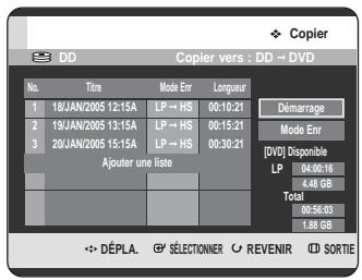 SAMSUNG DVD-HR725 - Appuyez sur les boutons OK ou pour sélectionner démarrage, puis appuyez sur le bouton OK. - 1
