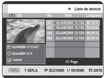SAMSUNG DVD-HR725 - Utilisation du bouton PLAY LIST - 1