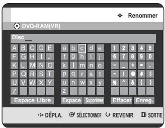 SAMSUNG DVD-HR725 - Modification du nom du disque - 7