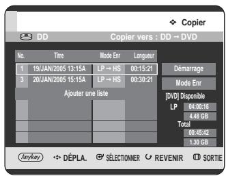 SAMSUNG DVD-HR725 - Suppression d'un titre non souhaité dans la liste de copie - 3