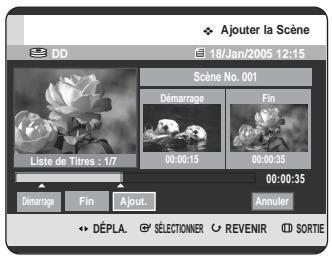SAMSUNG DVD-HR725 - Déplacement d'une scène (changement de la position d'une scène) - 8
