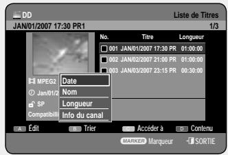 SAMSUNG DVD-HR757 - Utilisation du bouton TITLE LIST - 2