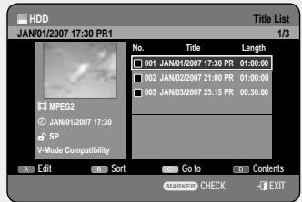 SAMSUNG DVD-HR757 - Using the TITLE LIST button - 2