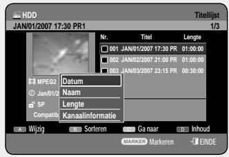 SAMSUNG DVD-HR757 - De toets TITLE LIST gebruiken - 2