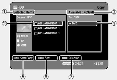 SAMSUNG DVD-HR757 - About the Copy Screen - 1