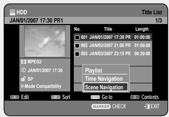 SAMSUNG DVD-HR757 - Using the TITLE LIST button - 3