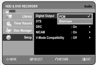 SAMSUNG DVD-HR757 - Setting up the Audio Options - 2
