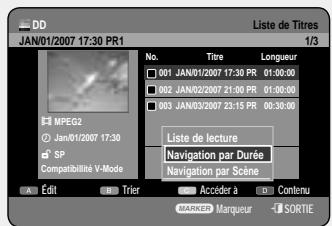 SAMSUNG DVD-HR757 - Utilisation du bouton TITLE LIST - 2