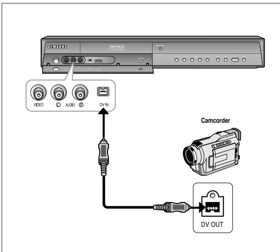 SAMSUNG DVD-HR757 - Situation 2 : Een camcorder aansluiten op de DV IN-aansluiting. - 1
