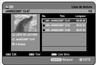 SAMSUNG DVD-HR757 - Changement du nom d'une entrée dans la liste de lecture - 1