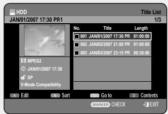 SAMSUNG DVD-HR757 - Using the TITLE LIST button - 2