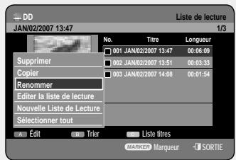 SAMSUNG DVD-HR757 - Changement du nom d'une entrée dans la liste de lecture - 2